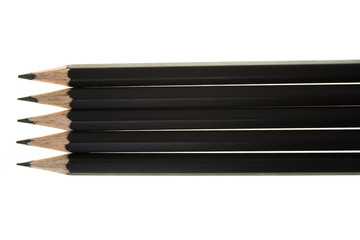 Close-Up Of Pencils On White Background