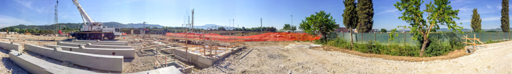Industrial construction site panoramic view