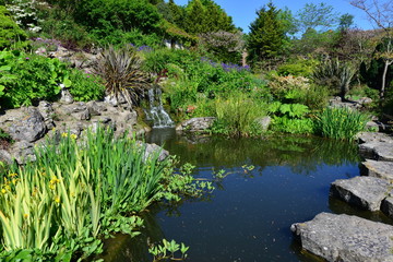 A public rock garden in Brighton, Sussex on a spring morning.