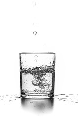 Liquid pouring into a glass