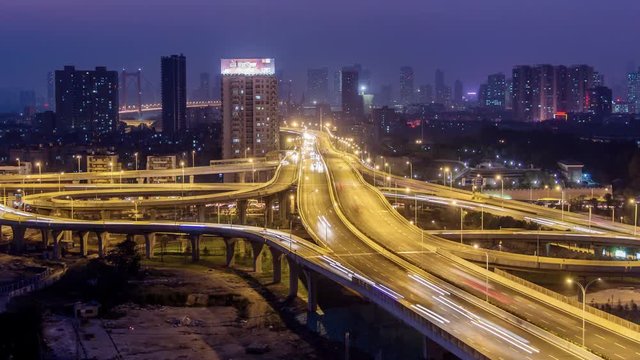 Time Lapse of WUHAN at night,China
