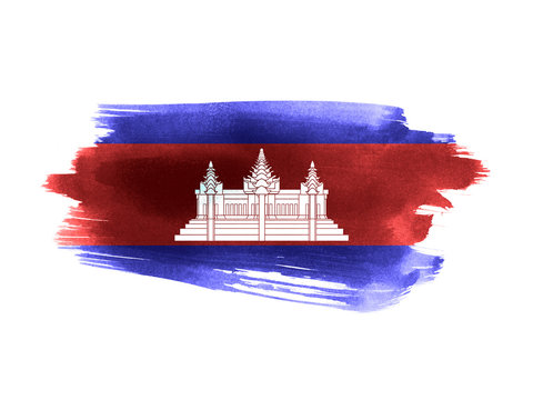 Cambodia flag grunge painted background