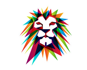 Modern Abstract Technology Digital Lion Logo