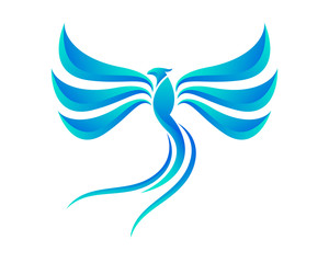 Modern Blue Phoenix Logo