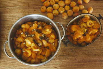 Apricot jam making