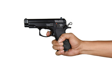 a hand with handgun wrong gripping style
