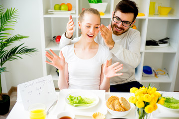 Couple having breakfast