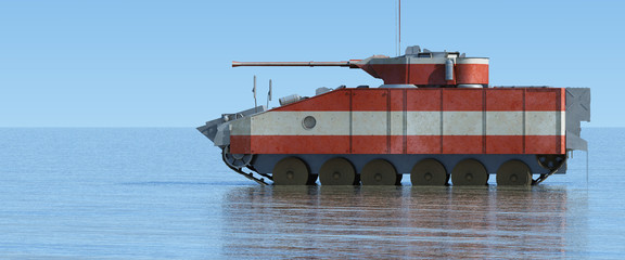 3d illustration of tank painted © juanjo
