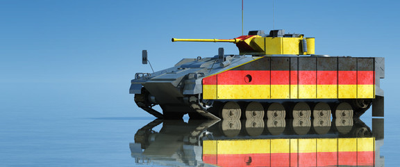 3d illustration of tank painted © juanjo