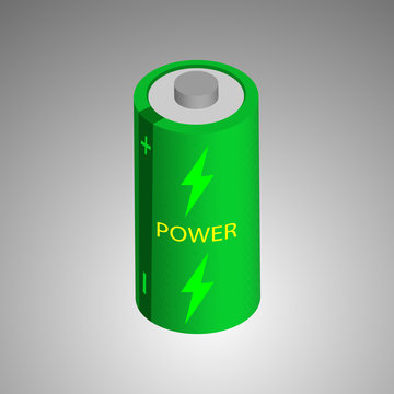 Abstract the battery icon. Power source for modern electronics. Vector battery.