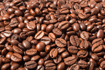 background of coffee beans, (large depth of field, taken with tilt shift lens)