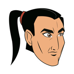 character face samurai man warrior design vector illustration