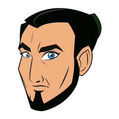 character face samurai man warrior design vector illustration