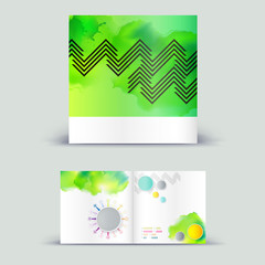 Corporate booklet promotion template with color elements. Vector company brichure business style for advertising, report or guideline. Stationery template with abstract pattern theme illustration.