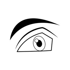 cartoon male eye angry expression icon vector illustration