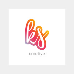 KS logo, vector. Useful as branding, app icon, alphabet combination, clip-art.