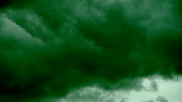 Unreal magic green clouds before storm 