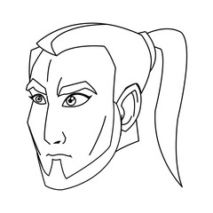 character face samurai man warrior design vector illustration