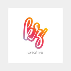 KZ logo, vector. Useful as branding, app icon, alphabet combination, clip-art.