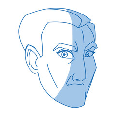 character face samurai male angry expression vector illustration