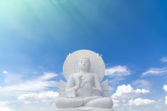 Big White Buddha image in Saraburi, Thailand.