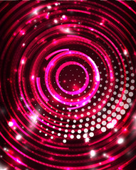 Neon circles abstract background