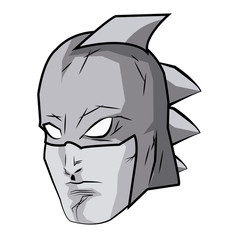 face super hero comic angry expression character vector illustration