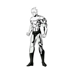 Fototapeta na wymiar superhero figure standing proud image vector illustration