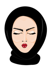 Beautiful arabic muslim woman. Muslim traditional hijab. 