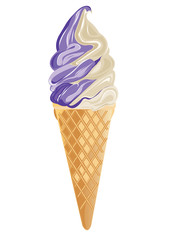 Blueberry ice cream cone