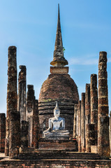 Obraz premium Sitting Buddha statue in Sukhotai, Thailand