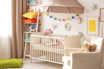 Modern interior design of baby room