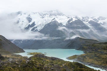 Hooker Valley Track, One of the most popular walks in Aoraki/Mt Cook National Park, New Zealand 