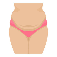 Vector illustration of a fatty female belly