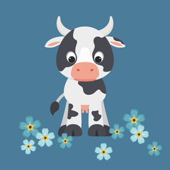 Cute cartoon cow