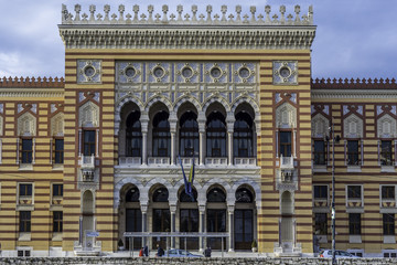 October 13, 2016, Sarajevo, Bosnia and Herzegovina. National library building