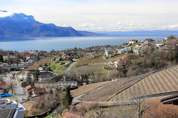 Lake Geneva from Montreux, Switzerland.