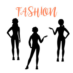 Fashion woman silhouette in sporty style