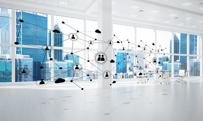 Networking and wireless connection as concept for effective modern business