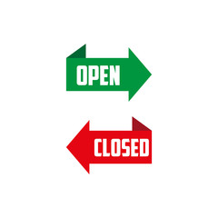 Open closed door sign , vector illustration, EPS10
