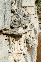 Fototapeta na wymiar Columns at Ephesus ancient city, Izmir province, Turkey