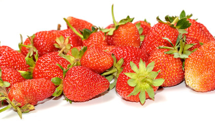 Fresh ripe and juicy strawberry isolated on white background