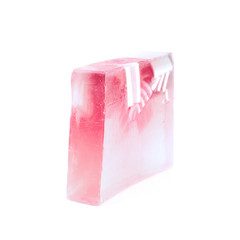 Hande made piece of soap isolated