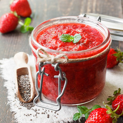 Strawberry jam with chia seeds