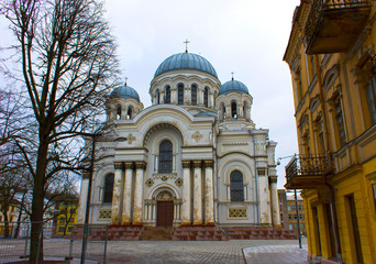 Fototapeta premium Catholic Saint archangel Michael church in Kaunas, Lithuania.