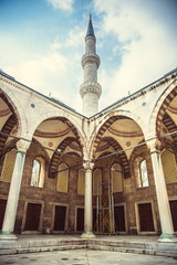 Fototapeta na wymiar Close-up Blue Mosque (Sultan Ahmed Mosque). Istanbul. Turkey