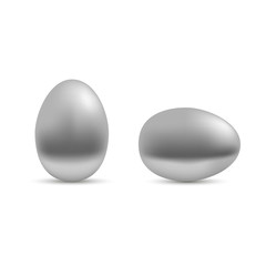 Realistic silver egg. vector
