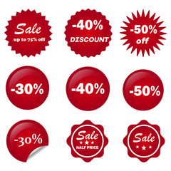 Ribbon sale color red vector
