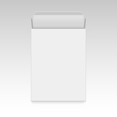 Open mock up product cardboard package box. Front View.  Vector