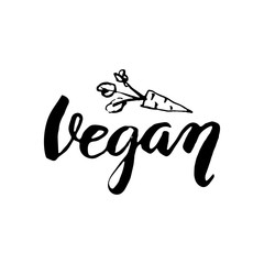 Vegan Vector Lettering Sign Illustration.
